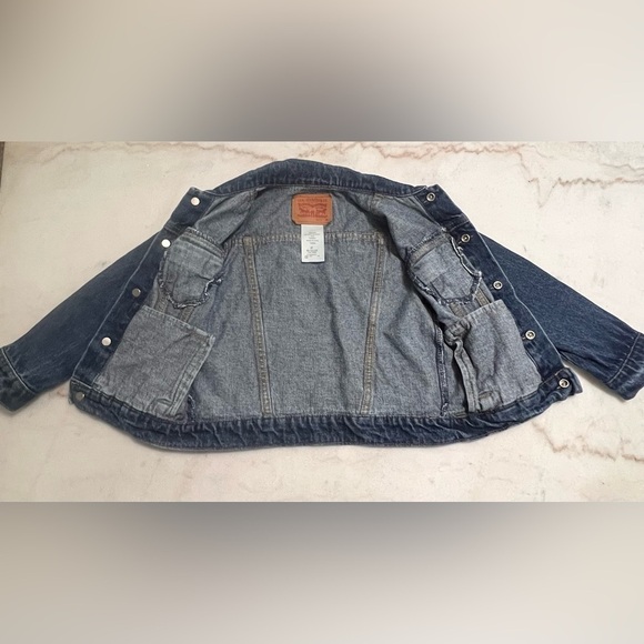 Levi’s Strauss Blue Denim Trucker Jacket Snap Button Front Unisex Toddler 4T - Picture 3 of 5
